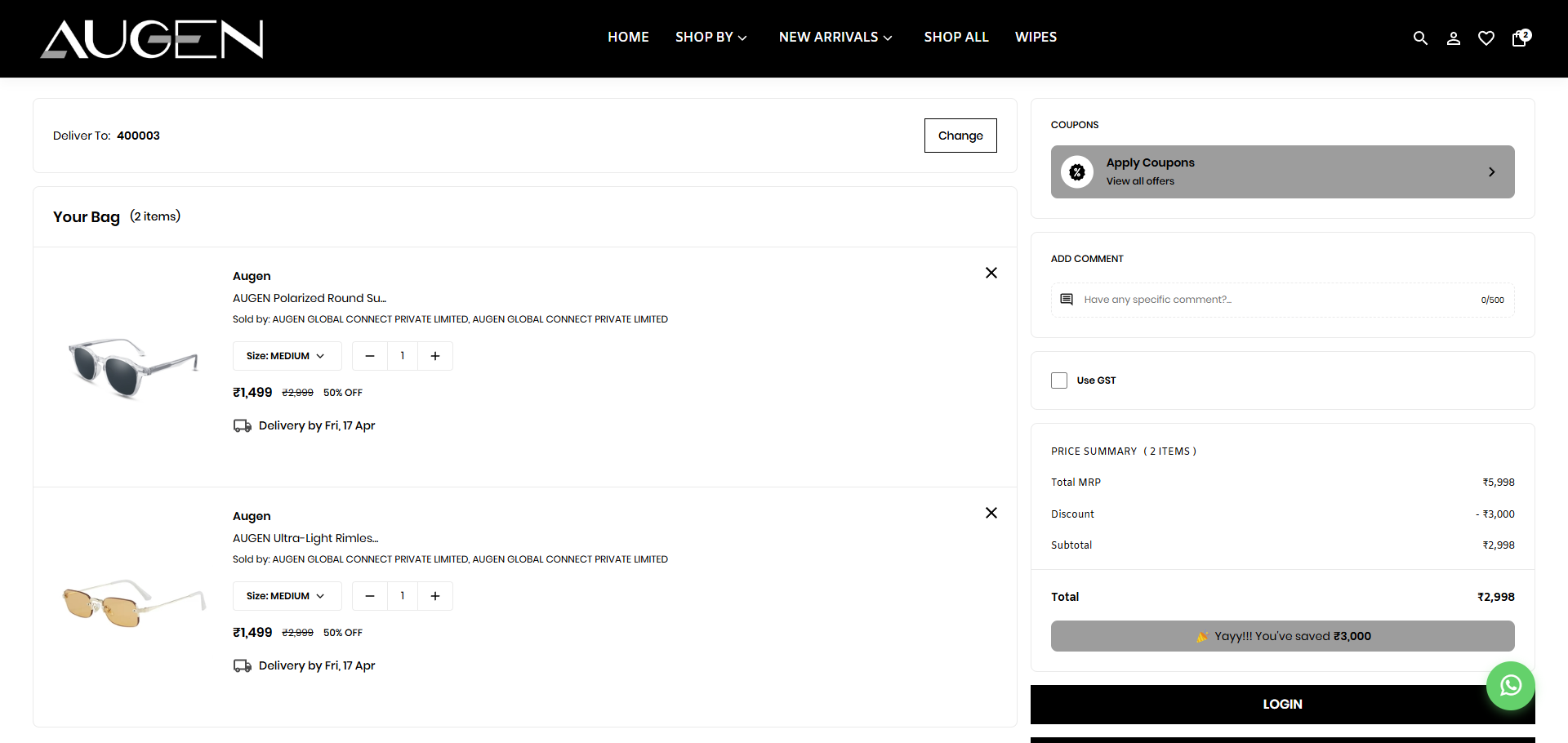 AUGEN promotional offers and discount engine